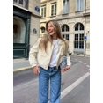 thumbnail image 3 of Veste Bomber Courte Vintage pour Femmes, Manteau d'Automne et d'Hiver avec Poches, Vêtement d'Extérieur, 3 of 6