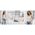 thumbnail image 5 of PUWEI Women's Summer Lace Trim Satin Camisole Spaghetti Strap V Neck Asymmetrical Hem Tank Tops, 5 of 7