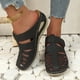 thumbnail image 2 of Bmisegm Ladies Summer Casual Hollow Slope Heel Beach Rome Pure Colour Large Size Sandal Slippers Womens Sandals Summer Black 7, 2 of 9