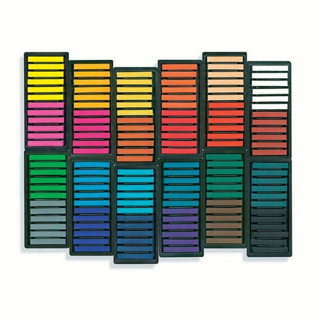 Sargent Art Square Colored Chalk Pastels, 2.5" x 0.37", 24 Assorted Colors, Set of 144