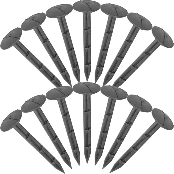 EXHUMKY 30Pcs Black Plastic Garden Stakes Heavy Duty Ground Pegs for Securing Outdoor Plants and Garden Use
