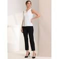 thumbnail image 4 of DARING DIVA Sleeveless Blouse Top Office Work Shirt XS White, 4 of 6
