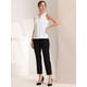thumbnail image 4 of Blusa sin mangas con cuello En V Allegra K para trabajo de oficina de gasa para mujer blanco S, 4 of 7