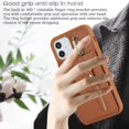thumbnail image 4 of iPhone 12 Mini Case with Card Holder for Women, iPhone 12 Mini Phone Case Wallet with Credit Card with Ring Kickstand Zipper Shockproof Slim Stand Case for iPhone12mini - Brown, 4 of 12