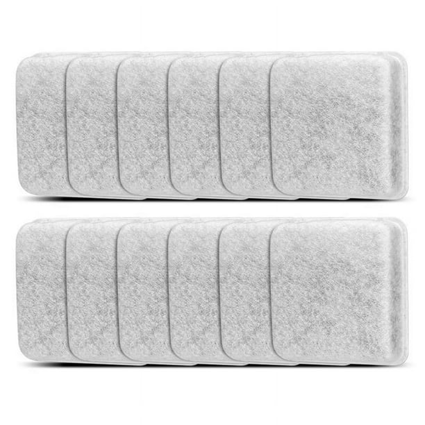 Filtro de Repuesto para Fuente de Agua para Mascotas de 0,5/1/2,5/4 Galones, Filtros para Fuente de Agua para Gatos, Dispensador de Agua para Perros, 12 Unidades