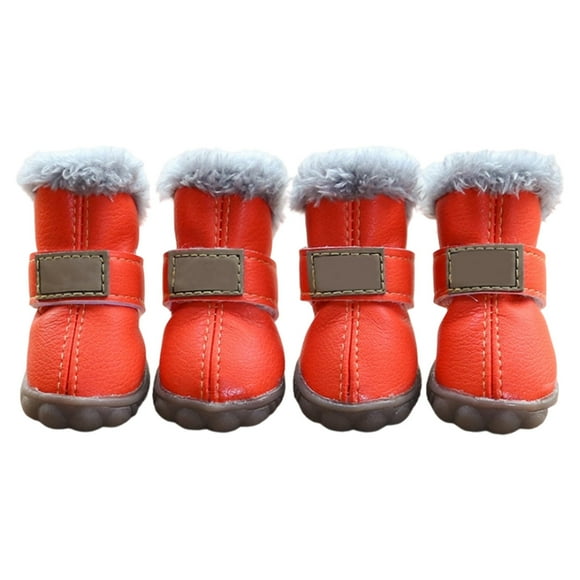 TIELUTT Small Puppy SnowBoots 4PCS Puppy Shoes Water Proof Winter Protectors Toy Dog Accessories Dog Bike Trailer Spare Parts Rubber Mats for Dogs Miniature Pinscher Accessories for Small Dogs Access