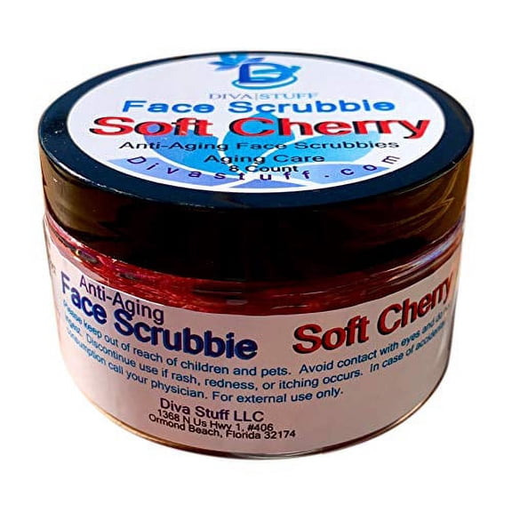 Diva Stuff Soft Cherry Anti Aging Face Scrubbies, With Red Cherry Extract and Egg Hydrolysate - Made in the USA