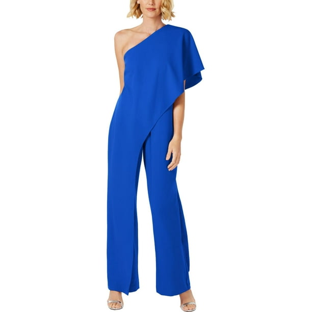 Adrianna Papell - Adrianna Papell Womens One Shoulder Draped Jumpsuit ...