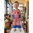thumbnail image 5 of BemeyourBBs Kids Toddler Baby Girl 4th of July Outfit Patriot Independent Day Clothes Summer Romper Overalls Sleeveless Stars and Stripes Print Bow Jumpsuit Toddler Baby Girl Fourth of July Outfit, 5 of 9