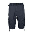 thumbnail image 2 of Men's Belted Cargo Shorts 100% Cotton Distressed Washed Style, 2 of 5