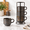 Dark Purple, variant on Large Ceramic Coffee Mug Set Of 4 With Stand 15 Oz Stackable Different Embossment Ribbed Latte Cup For Cappuccino Tea Hot Cocoa D