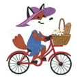 thumbnail image 2 of Picnic Pal - Foxy Cyclist Embroidered Iron on/Sew patch [5.41" X 4.88"], 2 of 3
