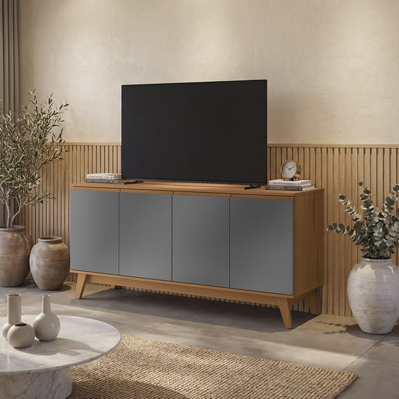 Aparador Canela/Gris Kappesberg 156 cm 4 Puertas