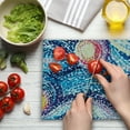 thumbnail image 3 of Starry Night Cutting Board, Colorful Doodle Dots Wavy Lines Spirals and Circles Illustration, Decorative Tempered Glass Cutting and Serving Board, Large Size, Multicolor, by Ambesonne, 3 of 5