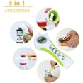 thumbnail image 2 of Abrelatas manual, abridor de tarros multifuncional 5 en 1, abridor de botellas con múltiples herramientas de cocina, abridor de tarros fácil adecuado para manos bajas, artritis, ancianos, mujeres (verde) JM, 2 of 5