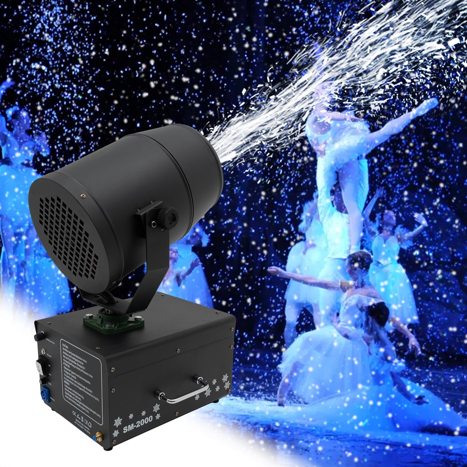 2000W 110V Black Shaking Head Jet Foam Machine Party Snow Foam Machine for Stage Wedding, Christmas
