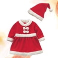 thumbnail image 2 of FELTECHELECTR Conjunto de disfraz navideño para niña, disfraz de Papá Noel para festival, disfraz de cosplay para niña, talla 80 cm (rojo), 2 of 7