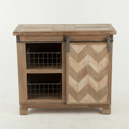Striped Console Cabinet - Luxen Home Sliding Door Console Cabinet