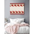 thumbnail image 3 of Christmas Winter Canvas Print Wall Art Framed Canvas Art Wall Decor Poinsettia Red Floral Linen Pictures Painting Morden Artwork for Living Room Bedroom, Ready to Hang - 12"x16", 3 of 6