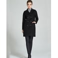 thumbnail image 7 of Camii Mia Women's Winter Coat Elegant Notched Lapel Double Breasted Trench Coat Mid Long Outwear, 7 of 7