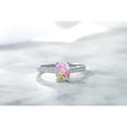 thumbnail image 5 of Gem Stone King 10K White Gold Pink Simulated Opal and White Diamond Solitaire Engagement Ring for Women | 1.18 Cttw | Oval Cabochon 8X6MM | Gemstone October Birthstone | Size 8, 5 of 5