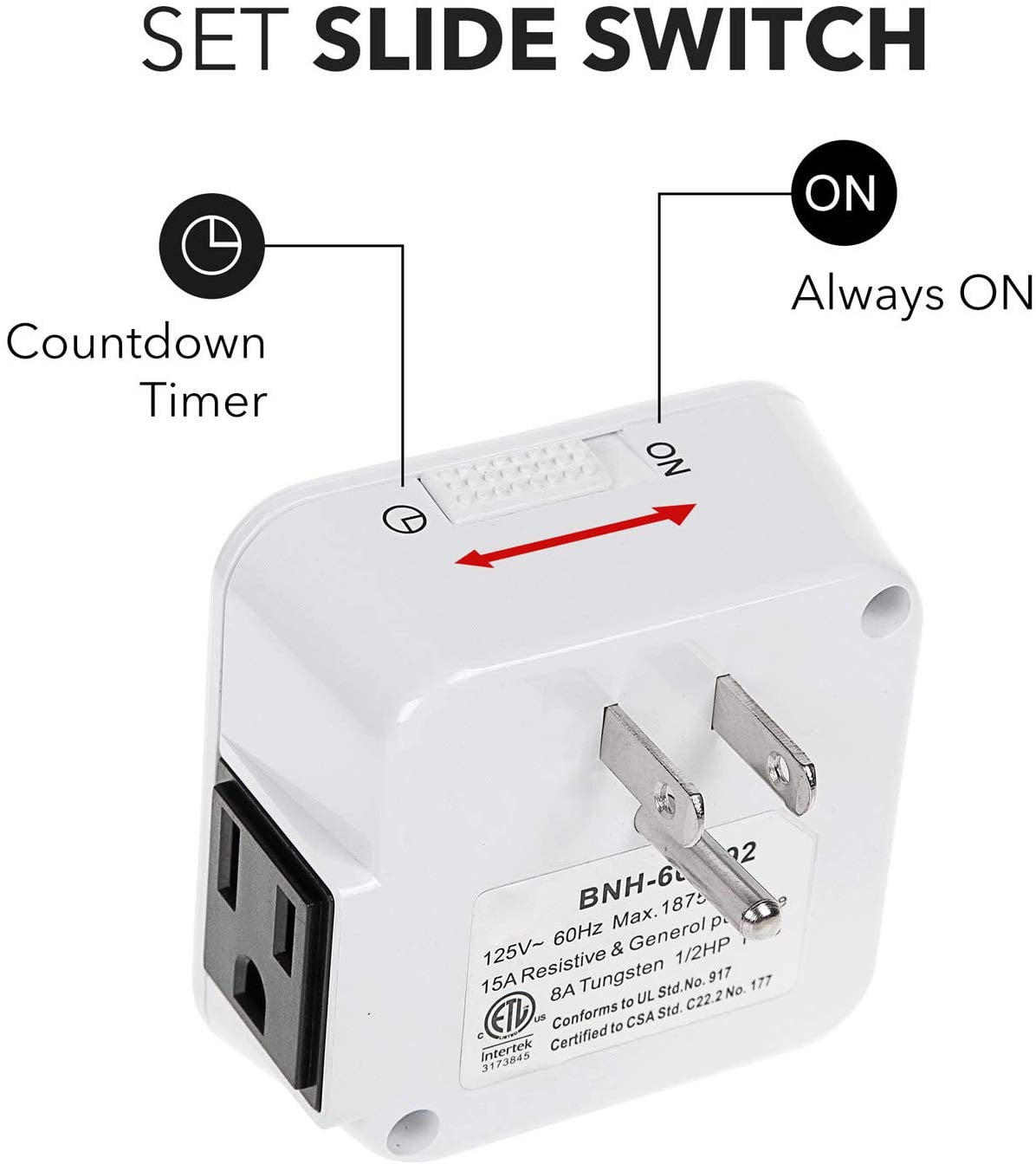 Century 12 hour mechanical countdown Grounded timer 3 Prong outlet Energy Saving
