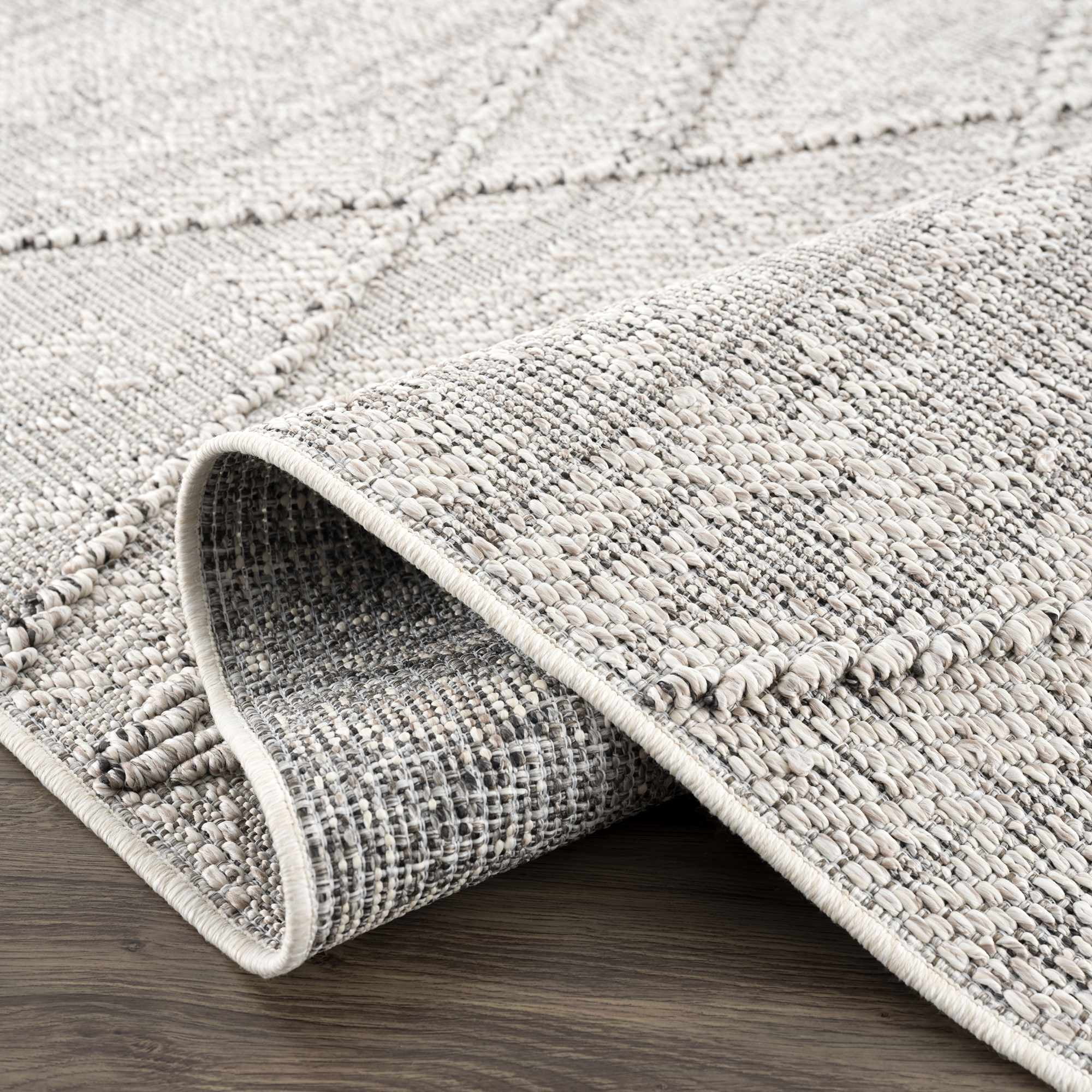BoutiqueRugs Baqer Farmhouse Area Rug - Outdoor Safe - Beige, Taupe - 5' x 7'