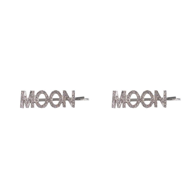 Minnieouse Alfileres de aleación Clip para sombreros con letras Delicadas herramientas de peinado multifuncionales MOON LUNA 2piezas Minnieouse CBP301170