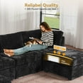 thumbnail image 4 of Vcatnet Corner Chair for Modular Sectional Sofa Couch Corduroy L Shaped Oversized Modern Minimalist Couch with Deep Seat for Living Room, Black, 4 of 7