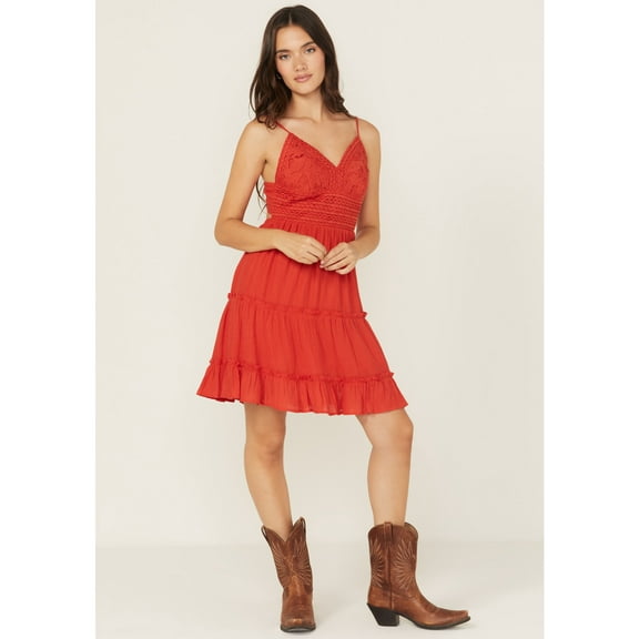 Shyanne Women's Lace Bustier Mini Dress - SWSP24D2-RED XX- US
