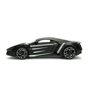 Lykan Hypersport Black with Black Panther Diecast Figure Marvel Series 1/24 Diecast Model Car by Jada