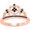 Rose, variant on Engagement Wedding 925 Sterling Silver 14K Black Gold Plating Round Cut Black Diamond Tiara Queen Crown Heart Shaped Ring For Women