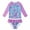 Purple, variant on KYAIGUO Kids Girls Swimwear 2PCS Outfit Quick Dry Long Sleeve Swimsuit Fashion Print Sun Protection Swimwear Sized 4-9t