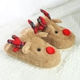 thumbnail image 1 of Pantufla Zapatillas de casa de alce navideño para mujer, zapatos acogedores de algodón para el hogar de invierno en interiores Likrtyny  Tenis De Mujer Tenis De Hombre, 1 of 9