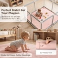 thumbnail image 5 of Baby Play Mat, Caveen Vegan Leather Baby Playpen Mat, Thicken Soft Crawling Mat for Infant, Wipe-Clean, 50"x 50", Pink, 5 of 7