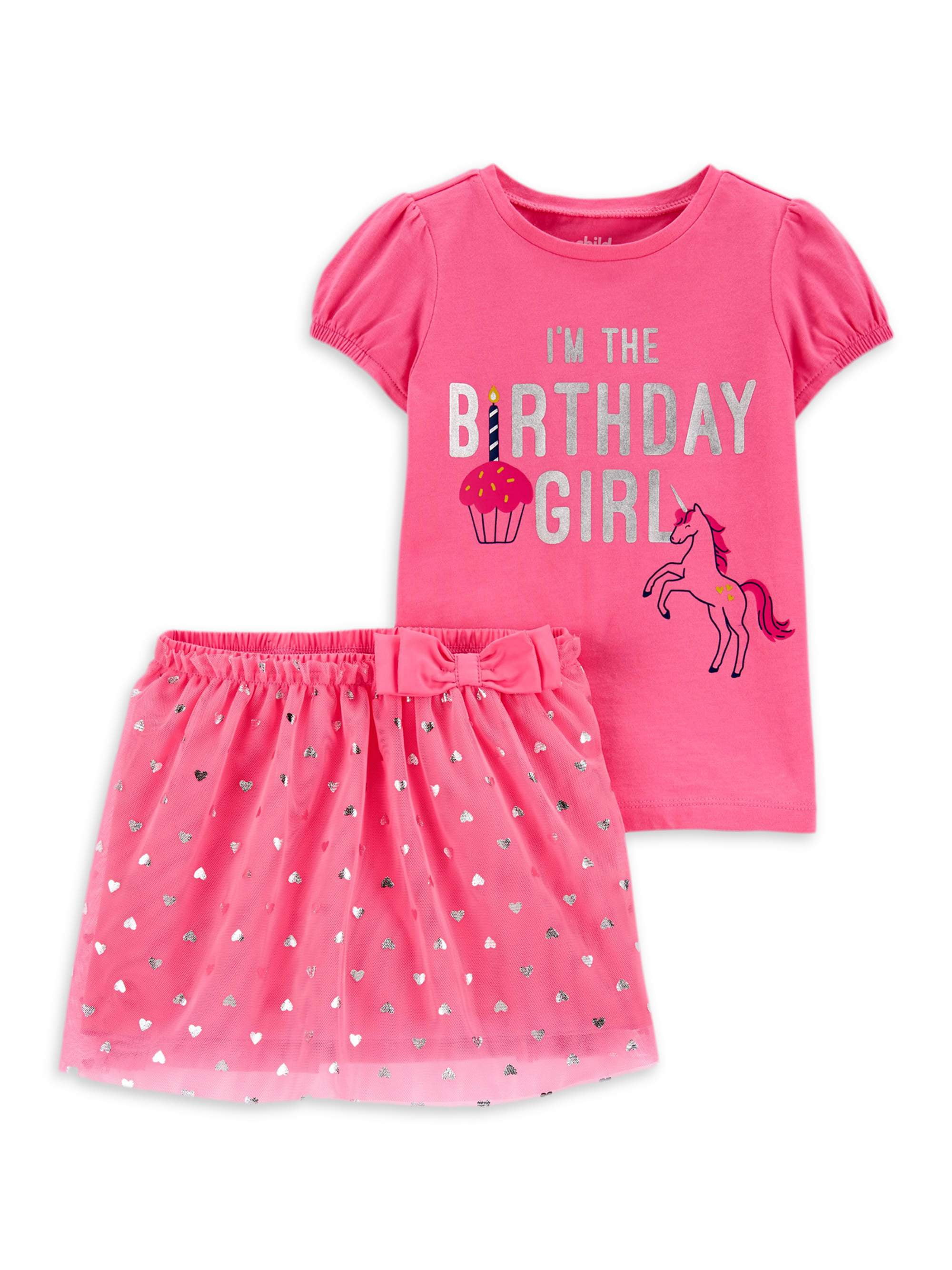 2PCS Baby Girls Dress Long Sleeve T-shirt Floral Skirt Set Kids Summer Outfits 