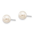 thumbnail image 2 of Finest Gold 14K White Gold 6-7 mm Round White Saltwater Akoya Earrings, 2 of 3
