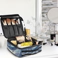 thumbnail image 5 of FORMRS Travel Makeup Bag Large Capacity Train Case Cosmetic Organizer with Adjustable Dividers, Night Floating Whale, 5 of 8