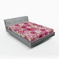 thumbnail image 2 of Ambesonne Chamomile Fitted Sheet, Neutral Daisy Pattern, King Size, Magenta Pale Peach, 2 of 5