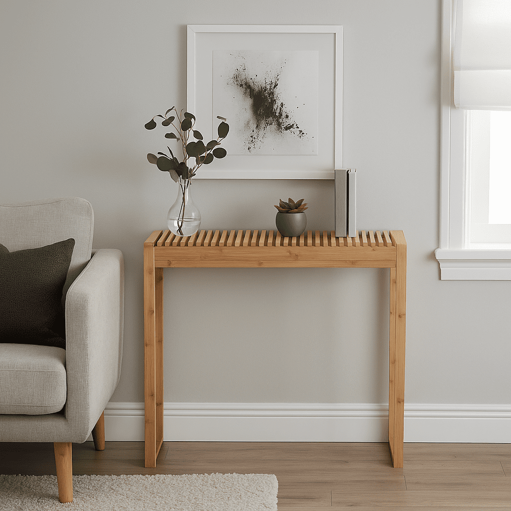Proman Products TB17235 Cambridge Bamboo Long Console Table for Entryway Hallway Entrance, Natural, 31.5" W x 13.5" D x 30" H