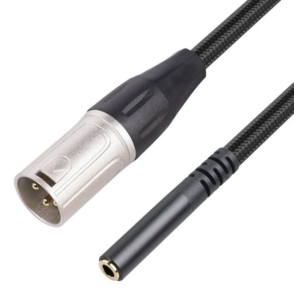 XLR Male to 3.5mm Stereo Audio Cable, 3.5mm 1/8 Inch Female to XLR 3-Pin Headphone Adapter Cable for Camera
