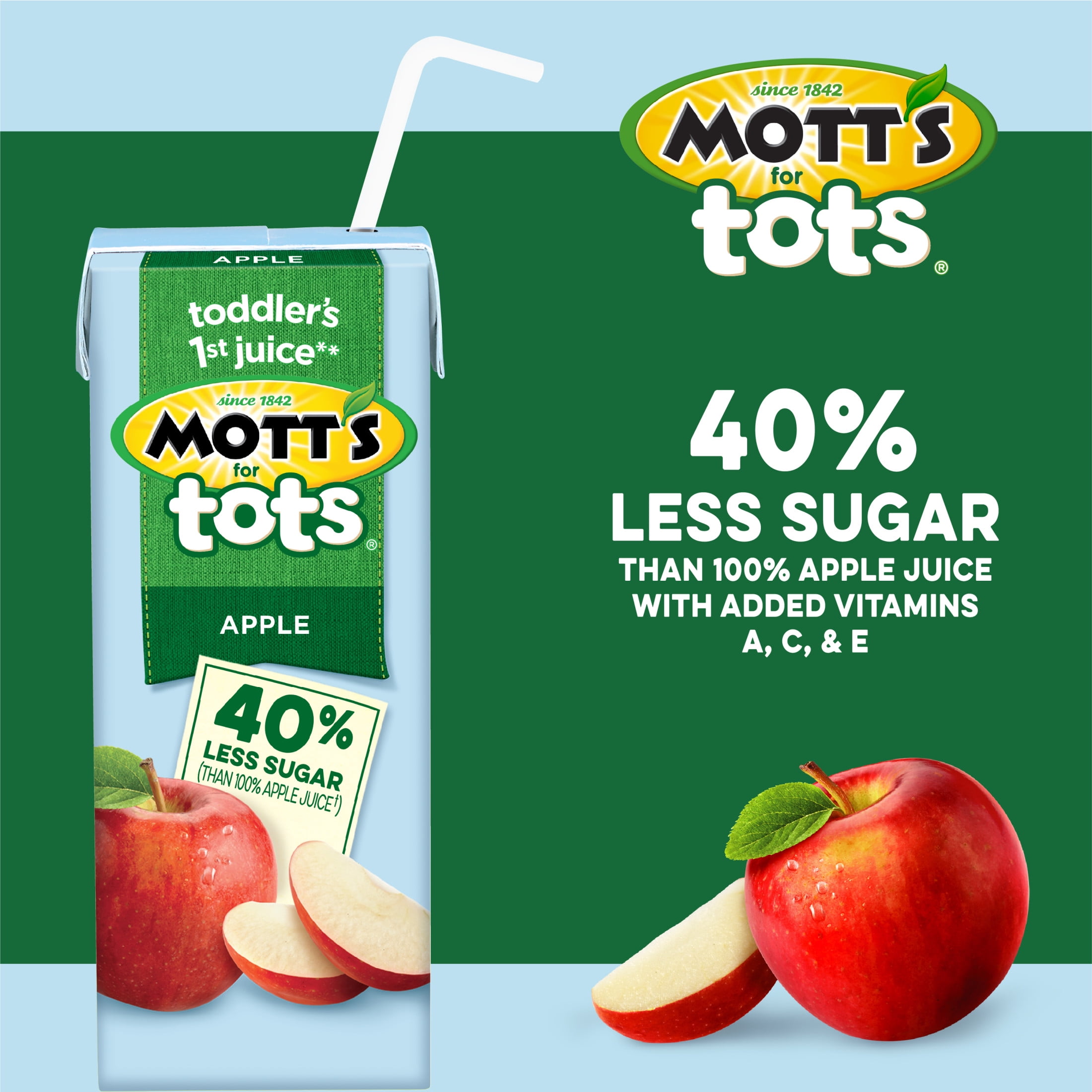 Mott's for Tots Apple Juice, 6.75 Fluid Ounce, 8 Count Boxes