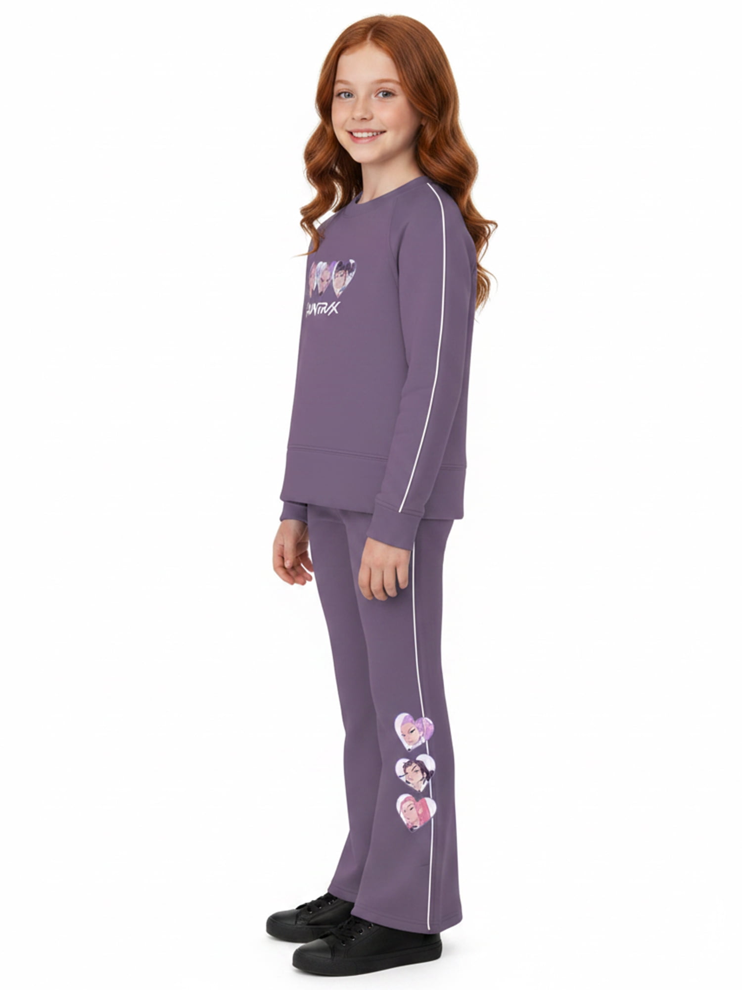K-Pop Demon Hunters, Girls' & Big Girls' Graphic Sweatpants, Super Cute Trio, Sizes 4-16