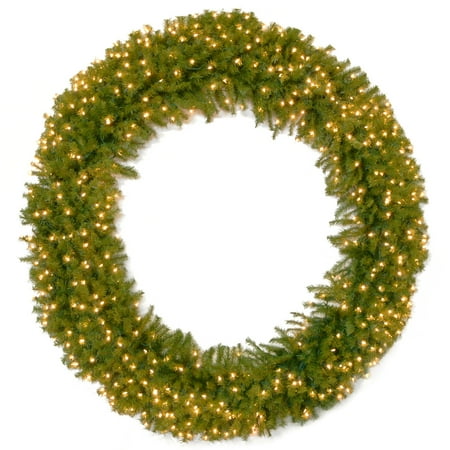 National Tree NF3-320-72W 72 in. Norwood Fir Deluxe Wreath With 600 Clear Lights