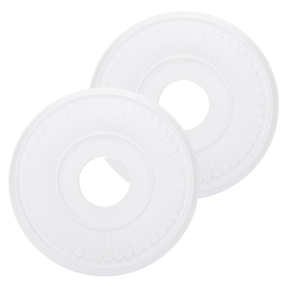 Uxcell 330 x 87 x 18 mm PU Traditional Ceiling Medallion for DIY Ceilings Decoration White 2 Pcs