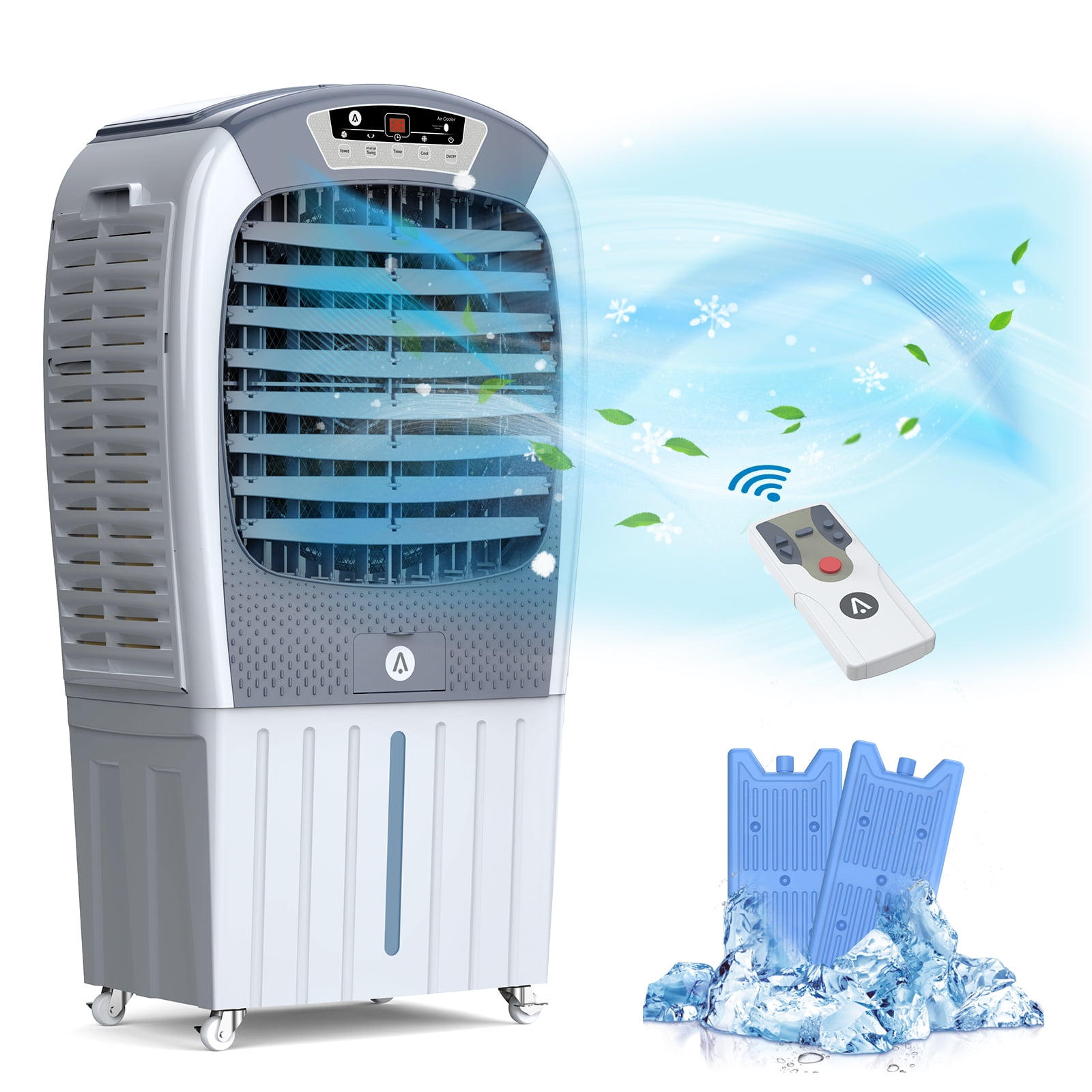 Evaporative Air Cooler,3 in 1 Portable Evaporative Cooler with Remote  Control,3 Speeds,3 Modes,Evaporative Air Coolers Fan Conditioner Cooling  for