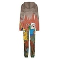 thumbnail image 5 of Adventure Time Jake The Dog Womens Mens Hooded Jumpsuit - Zip Up One Piece Pajamas Soft Cozy Winter Warm Plush Loungewear, 5 of 8