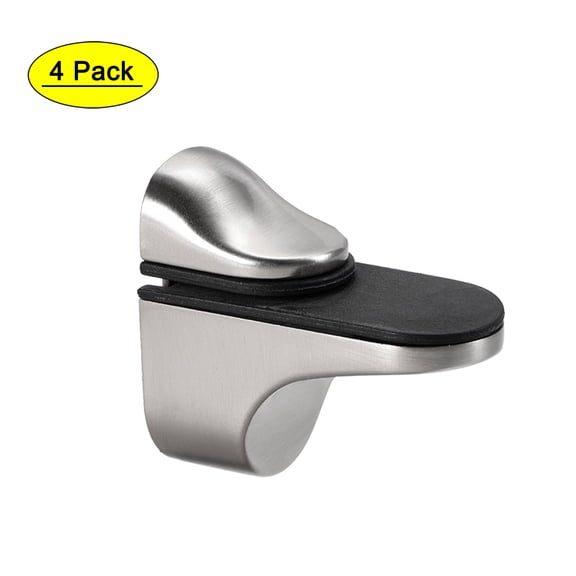 Uxcell Glass Shelf Bracket Glass Clamp Solid Zinc Alloy Mounting Furniture Door for 3-20mm 4 Pack