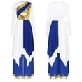thumbnail image 7 of SiiRoh Liturgical Dancewear for Women Praise Dance Long Sleeve Overlays Dress and Wide Leg Pants Set Blue XXL, 7 of 7
