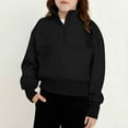 thumbnail image 2 of Giftesty Girls Big Kids Fall Winter Warm Solid Color Stand Collar Zipper Double Pocketed Long Sleeve Athletic Sweatshirt Pullover for Daily Wear School Outings, 2 of 9